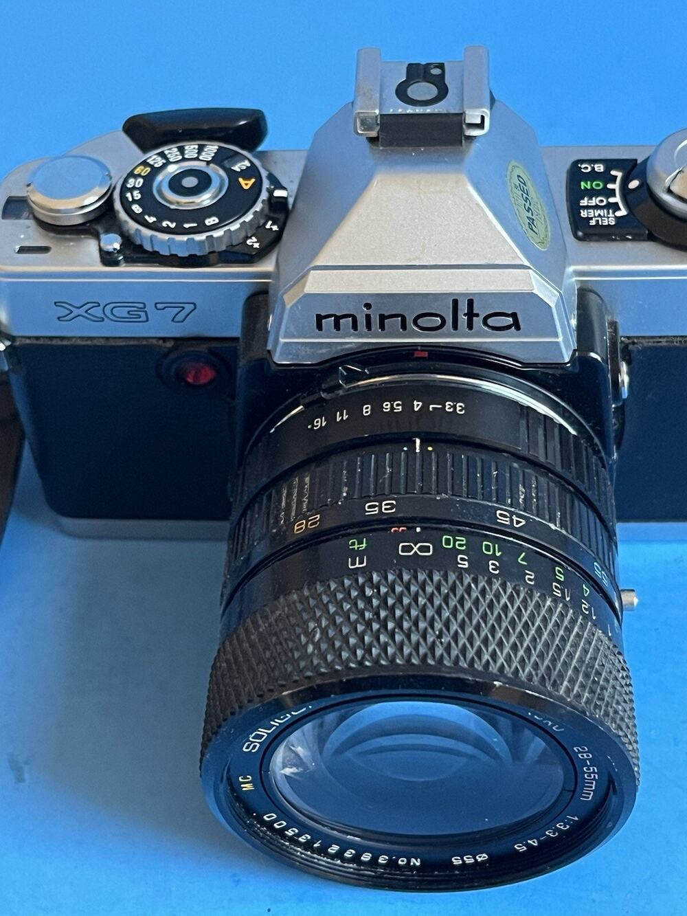VTG Minolta XG-7 Camera Bundle With MC Soligor C/D Zoom Macro 28-55 SOLD AS IS